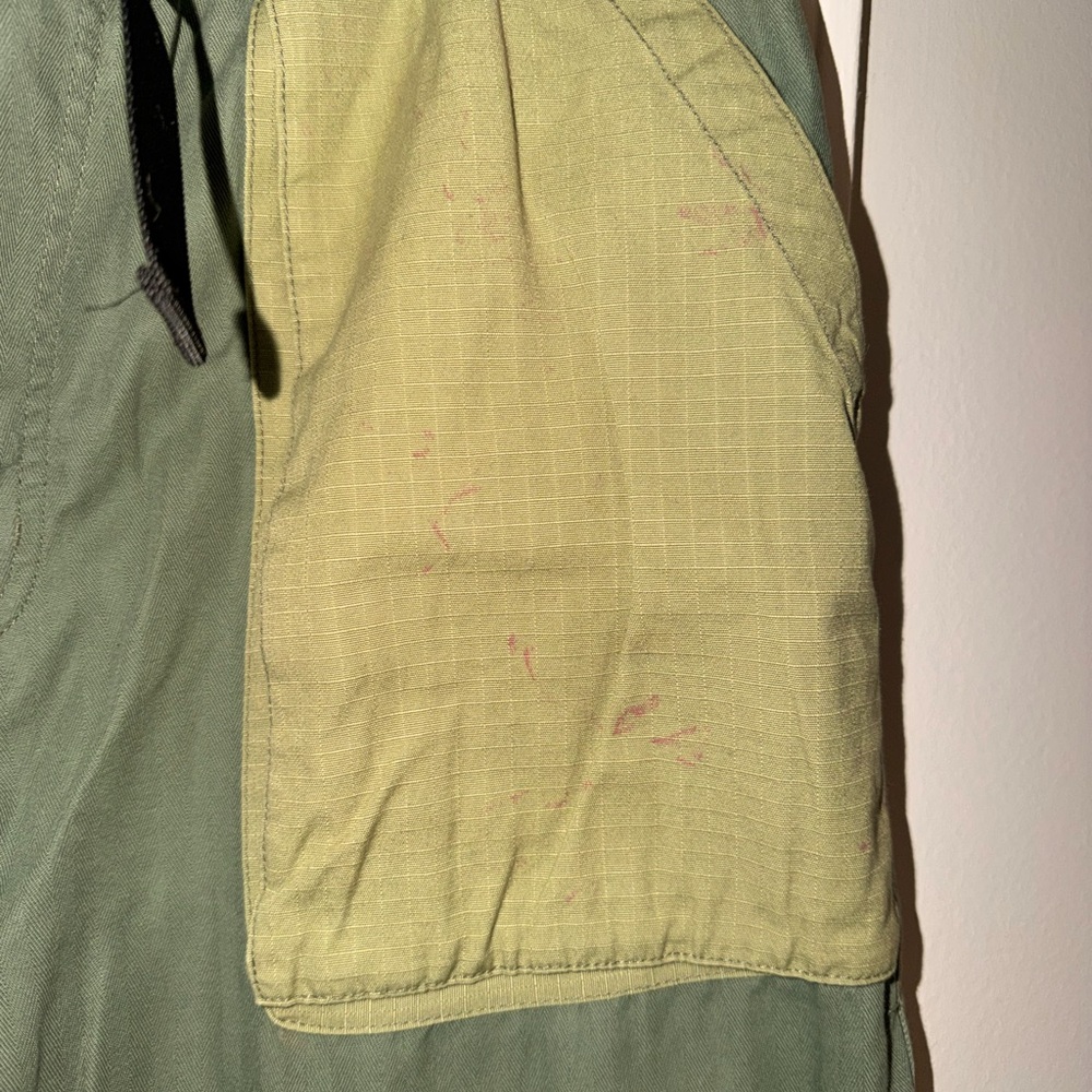 BDG Two-Tone Olive Patchwork Wide Leg Pants - Picture 4 of 6